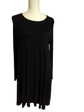 Black Long-Sleeve Swing Dress